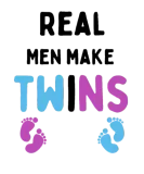 Discover Real men make twins with blue and pink Baby feet T-Shirts