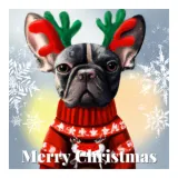 Discover Portrait of a happy French bulldog in a Christmas. T-Shirts