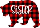 Discover Sister Bear Red Plaid Buffalo Matching Family T-Shirts