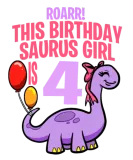 Discover This Birthday Saurus Girl Is 4 Dinosaur T-Shirts