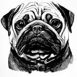Discover Pug,digital illustration, Love my dog! T-Shirts