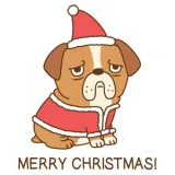 Discover Cute Moping Bulldog In Santa Claus Outfit Merry T-Shirts