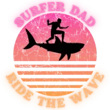 Discover Surfer Dad Ride the Wave Shark Sunset Neon T-Shirts