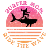 Discover Surfer Mom Ride the Wave Shark Sunset T-Shirts