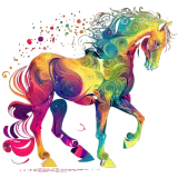 Discover Horse Cute Pony Colorful Horse Racing Breed Design T-Shirts