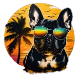 Discover Cute Bulldog - Dog With Sunglasses On Beach T-Shirts