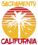 Discover California Sacramento Palm trees Ocean Surfing T-Shirts