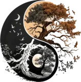 Discover Fractal Moon Phase Tai Chi Women Men Tree of Life T-Shirts
