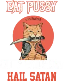 Discover Pussy Chug Whiskey Hail Satan Black Cat Satan T-Shirts