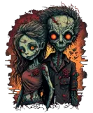 Discover Creepy Zombie Couple Apocalyptic Horror Valentine' T-Shirts