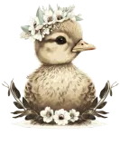 Discover Baby Duck Flower Crown Duckling Floral Farm Animal T-Shirts