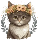 Discover Cute Baby Cat Flower Crown Pet Kitten Floral Farm T-Shirts