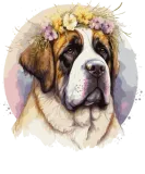 Discover Cute St. Bernard Flower Crown Pet Dog Breed Floral T-Shirts