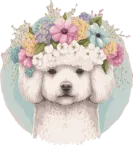 Discover Cute Bichon Frise Flower Crown Pet Dog Floral Pupp T-Shirts