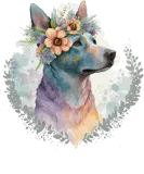 Discover Cute Australian Cattle Dog Flower Crown Pet Dog Br T-Shirts
