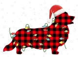 Discover Welsh Corgi Dog Santa Holiday Buffalo Plaid T-Shirts