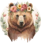 Discover Cute Brown Bear Grizzly Flower Crown Animal Lovers T-Shirts