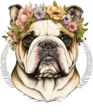 Discover Cute Bulldog Flower Crown Pet Dog Floral Puppy T-Shirts