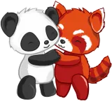 Discover Chibi Panda Bear Hugs Red Panda T-Shirts