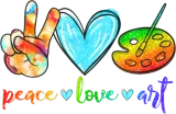 Discover Peace Love Art Painting Palette Cute Art Teacher T-Shirts
