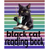 Discover Unisex black cat reading book T-Shirts