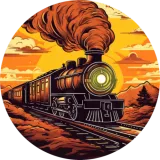 Discover Vintage Steam Locomotive Train at Sunset, T-Shirts