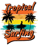 Discover tropical surfing pine tree beach retro vintage T-Shirts