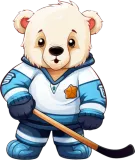 Discover Polar Bear Playing Ice Hockey, Athletic Animal Des T-Shirts