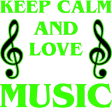 Discover Keep calm and love music green texted T-Shirts