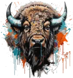 Discover Graffiti Style Bison | Bison Lovers T-Shirts