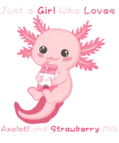 Discover Just a Girl Who Loves Axolotl and Strawberry Milk T-Shirts