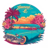 Discover Classic Car on the Beach - Vintage Paradise Design T-Shirts