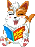 Discover Cat Reading Comics Cute Cat Reading Comics T-Shirts