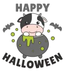 Discover Cow Happy Halloween Cauldron Bat T-Shirts