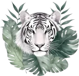 Discover White Tiger Tropical Leave Animal T-Shirts