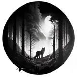 Discover surreal black and white forest with a hidden wolf T-Shirts