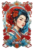 Discover Japanese Geisha in kimono retro vintage design T-Shirts