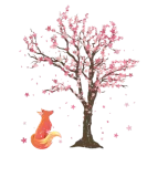 Discover Cherry Blossom Tree Forest Animal Gift Sakura Fox T-Shirts
