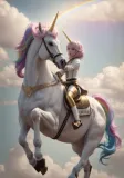 Discover Cute unicorn girl mount a pretty unicorn T-Shirts