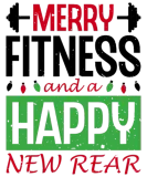 Discover Merry Fitness Happy New Rear Gym Workout T-Shirts