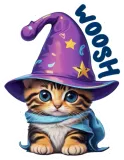 Discover Cute Wizard Cat Kitten - Funny Woosh Meme Joke T-Shirts