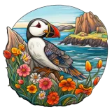 Discover Coastal Cliffs and Puffin Perch T-Shirts