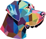 Discover Labrador retrievers, polygon art, colorful dog T-Shirts