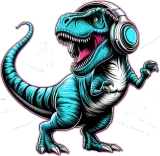 Discover Dancing Tyrannosaurus Rex with Headphone T-Shirts