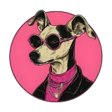 Discover a dog wearing sunglasses and a pink background T-Shirts