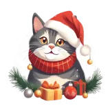 Discover Festive Christmas Cat Adorable Holiday Kitty Art T-Shirts