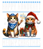 Discover Cat Merry Christmas Happy Hanukkah Jewish T-Shirts