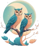 Discover Moon Owl Birds Owl Gifts Graphic for Men Women Boy T-Shirts
