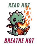 Discover Cute Little Dragon Reading a Book Exhaling Fire T-Shirts