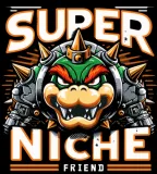 Discover Super Niche Friend Cybowser Black Cartoon Design T-Shirts